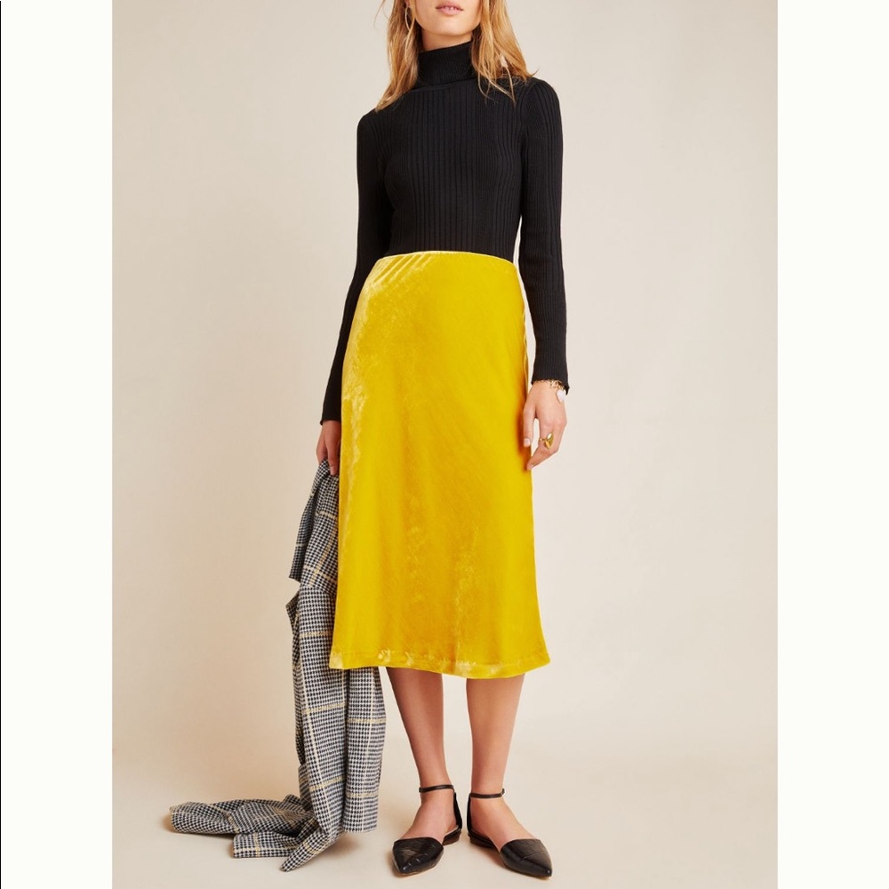 Kelly Velvet Midi Skirt - small - Anthropologie